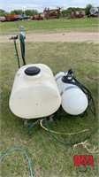 25-gal Spray tech oval poly tank on frame