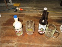 Box Lot: Assorted Beer Bottles & Mugs
