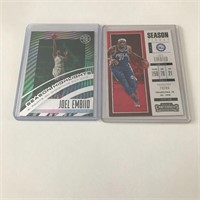 ASSORTED 2 CARD LOT OF JOEL EMBIID CARDS