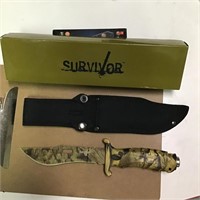 Survivor knife with sheath