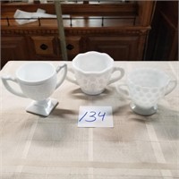 Group of Milk Glass - 3 pieces