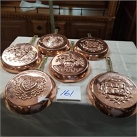 7 Small copper pans - for decoration