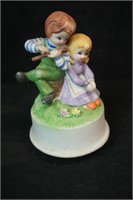 Little Boy and Girl Musical Figurine