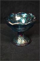 Grapes and Leaves iridescent blue candle holder