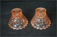 Pair Pink Depression Candle holders