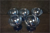 Set of 4 Made in Mexico Blue Dessert Glasses