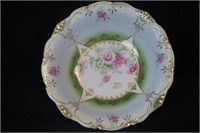 Hand painted Serving Bowl with Gold Trim