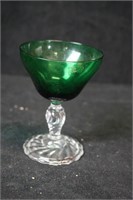 Green and Clear Wine Glass