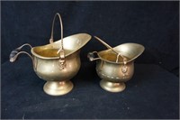 Two Brass Buckets with Handles