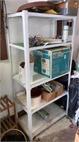 White metal storage shelving ( no contents)