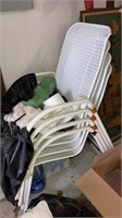 Stack of 4 patio chairs