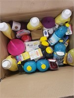 Box Lot of Misc Laundry Soap & Cleaning Supplies