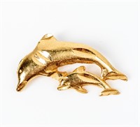 Jewelry 14kt Yellow Gold Dolphin Pendant