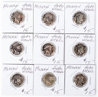 Coin 9 Rare "Hobo Nickels" Buffalo Nickels