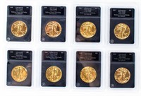 Coin 8 Gold Plated Walking Liberty Half Dollars