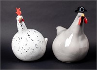 Catherine Hunter Longchamp France Ceramic Chickens