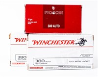 Ammo 150 Rounds 380 Auto - Winchester & Fiocchi