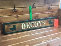 wooden decoy wall hanging sign