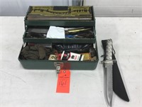 vintage gun cleaning kit, survival knife
