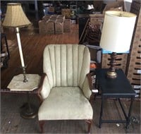 4 pcs. Chair, Side Table & Lamps