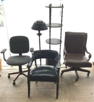 5 pcs. Chairs, Shelf & Lamp