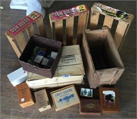Large Lot of Wooden Boxes, Crates & More