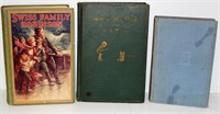 3 Vintage Children's Books - Pooh, Alice, Robinson