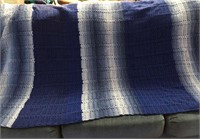 Large Afghan/ bed cover in Shades of Blue