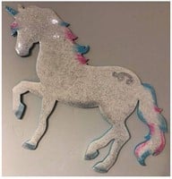 18 inch Glitter Wood Unicorn Painted/Sealed