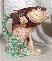 Large 9" Ceramic Fish Pitcher