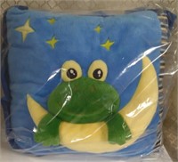 New 3-D Frog Pillow 16"x15"