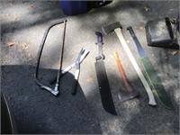 Collection of yard cleanup tools