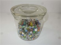 Marbles in Large Ripley Glass Jar w/ Lid