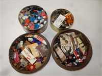 Containers of Buttons and Sewing Items