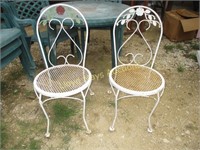 Pair of Wrought Iron Patio Cafe Chairs