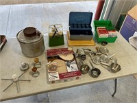 Meat grinder, woodburning kit, cash box