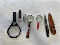 Knives & magnafying glasses