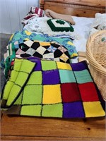 Quilts, Bedding, Wicker Basket
