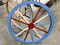 2- Wood Painted Wagon Wheels &