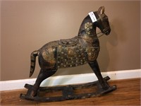 Asian carved rocking horse 23”x26”