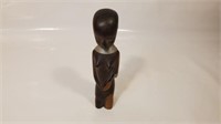 Carved Wooden Figurine Woman Kneeling