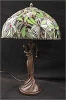 Parlor Lamp with Leaded Glass Shade