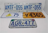 Group lot of 5 Assorted License Plates