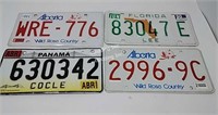 Group lot of 4 Assorted License Plates