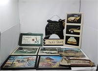 Assorted Wood Signs & Framed Pictures