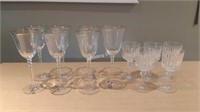 Assorted Crystal Wine Glasses - 2 Sets