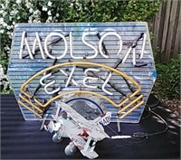 Molson Exel Light Sign & Can Airplane - S1