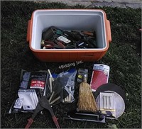 Large Bin of Assorted Hand Tools & More