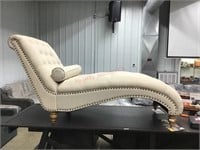 White chase lounger with nail head trim MSRP $399