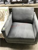 GREY RETRO LOOKING SIDE ARM CHAIR MSRP $599